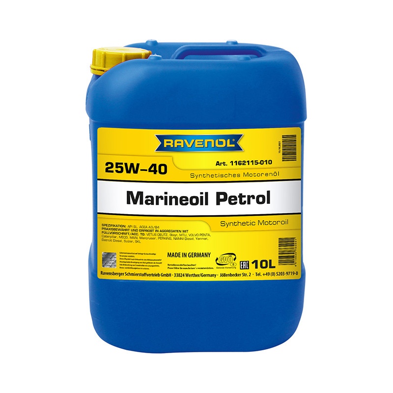 Моторное масло RAVENOL Marineoil PETROL SAE 25W-40 synthetic (10л) фото 1