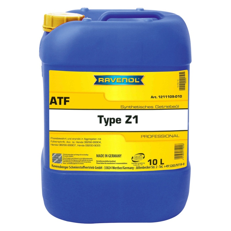 Трансмиссионное масло RAVENOL ATF Type Z1 Fluid (10л) фото 1