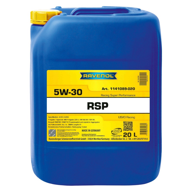 Моторное масло RAVENOL RSP Racing Super Performance SAE 5W-30 (20л) фото 1
