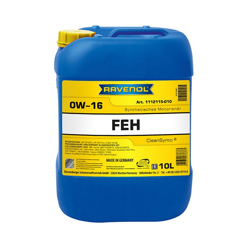 Моторное масло RAVENOL FEH SAE 0W-16 (10л) фото 1