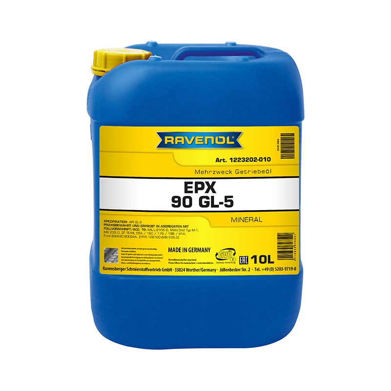 Трансмиссионное масло RAVENOL Getriebeoel EPX SAE 90 GL-5 (10л) фото 1