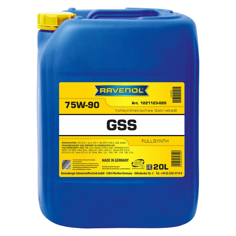 Трансмиссионное масло RAVENOL Gear Super Synth GSS SAE 75W-90 (20л) фото 1