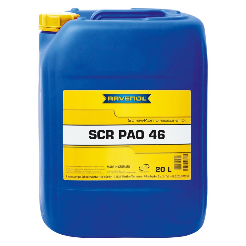 Компрессорное масло RAVENOL Kompressorenoel Screw SCR PAO 46 (20л) фото 1