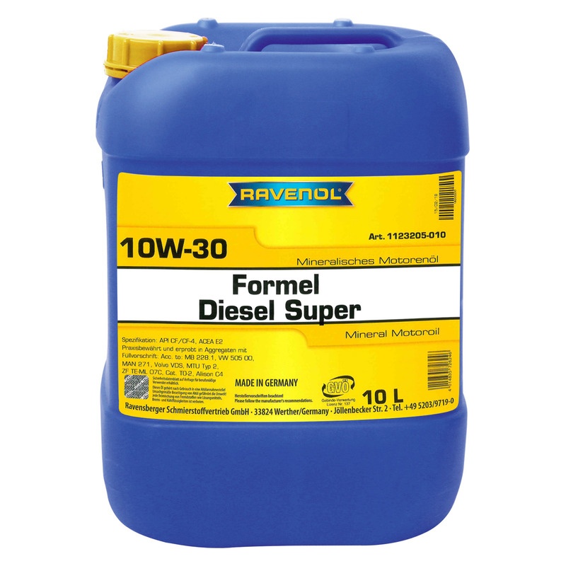 Моторное масло RAVENOL Formel Diesel Super SAE 10W-30 (10л) фото 1
