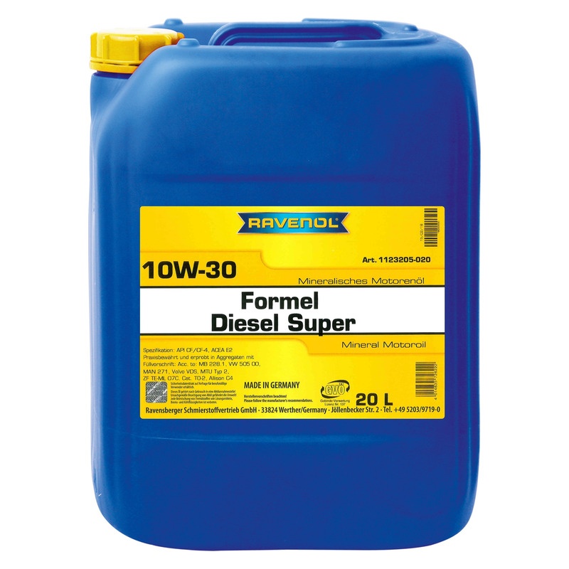 Моторное масло RAVENOL Formel Diesel Super SAE 10W-30 (20л) фото 1