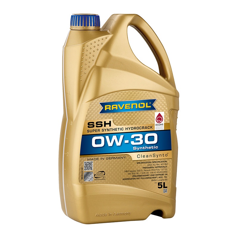 Моторное масло RAVENOL Super Synthetic Hydrocrack SSH SAE 0W-30 (5л) фото 1