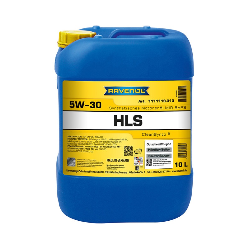 Моторное масло RAVENOL HLS SAE 5W-30 (10л) фото 1