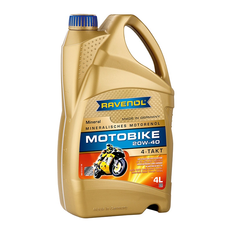 Моторное масло RAVENOL Motobike 4-T Mineral SAE 20W-40 (4л) фото 1