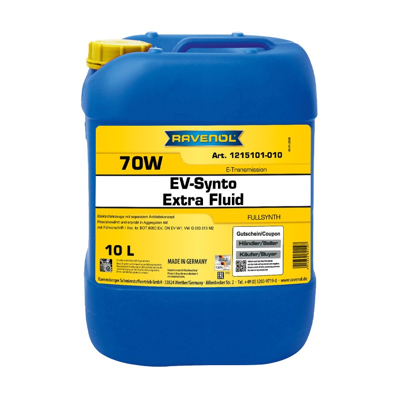 Трансмиссионное масло RAVENOL EV-Synto Extra Fluid 70W E-TF (10л) фото 1