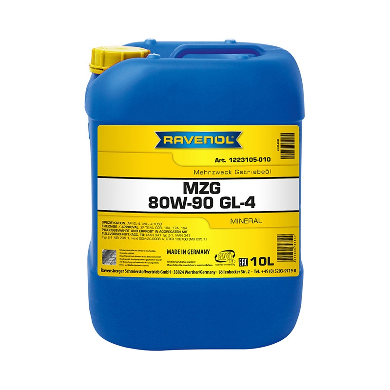 Трансмиссионное масло RAVENOL Getriebeoel MZG SAE 80W-90 GL-4 (10л) фото 1