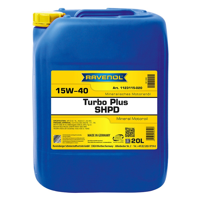 Моторное масло RAVENOL Turbo plus SHPD SAE 15W-40 (20л) фото 1