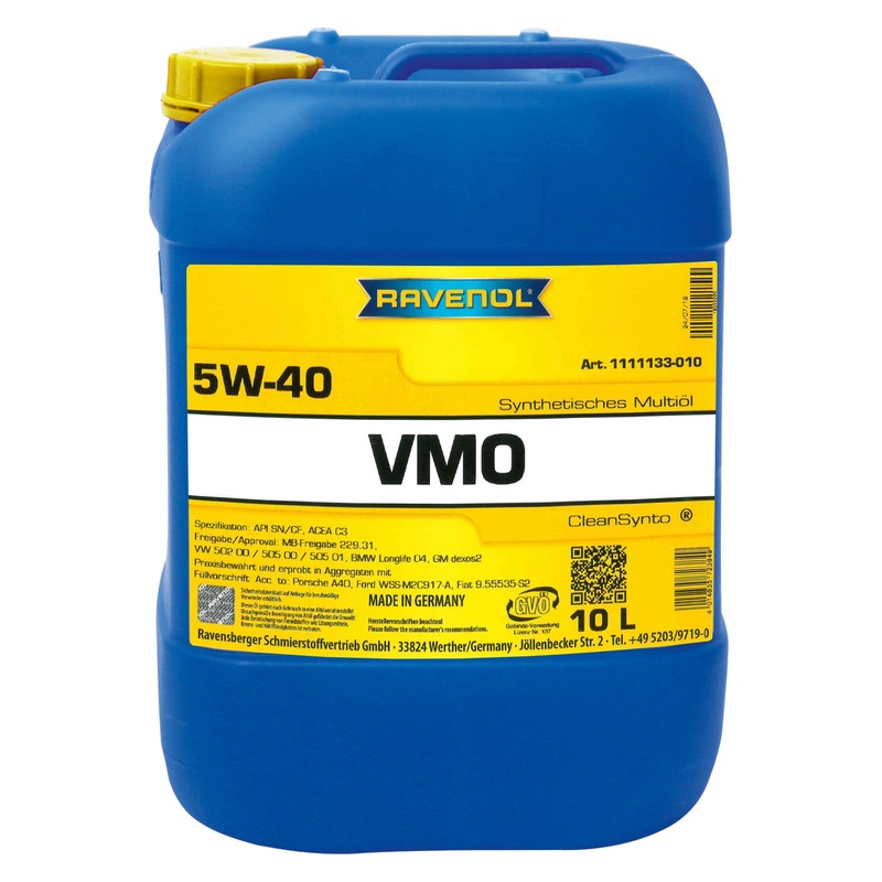 Моторное масло RAVENOL VMO SAE 5W-40 (10л) фото 1