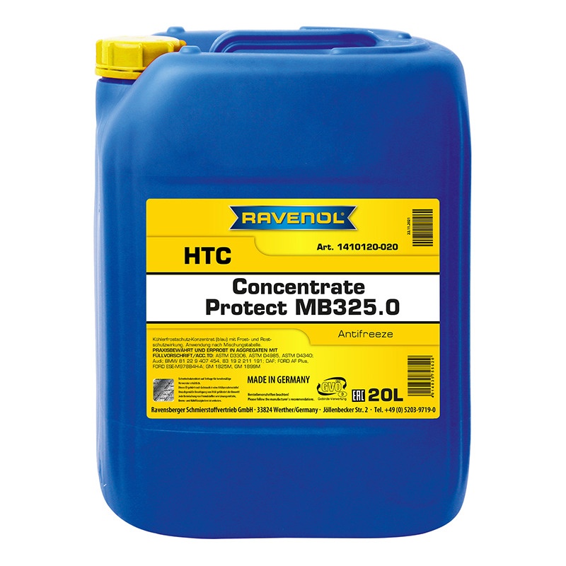 Антифриз концентрат синий RAVENOL HTC CONCENTRATE PROTECT MB 325.0 (20л) фото 1