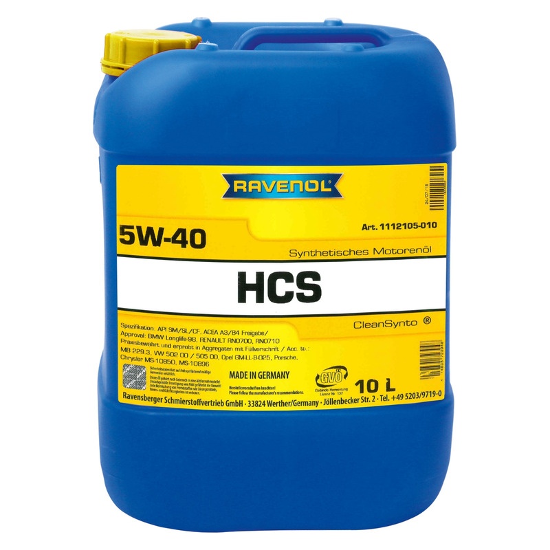 Моторное масло RAVENOL HCS SAE 5W-40 (10л) фото 1