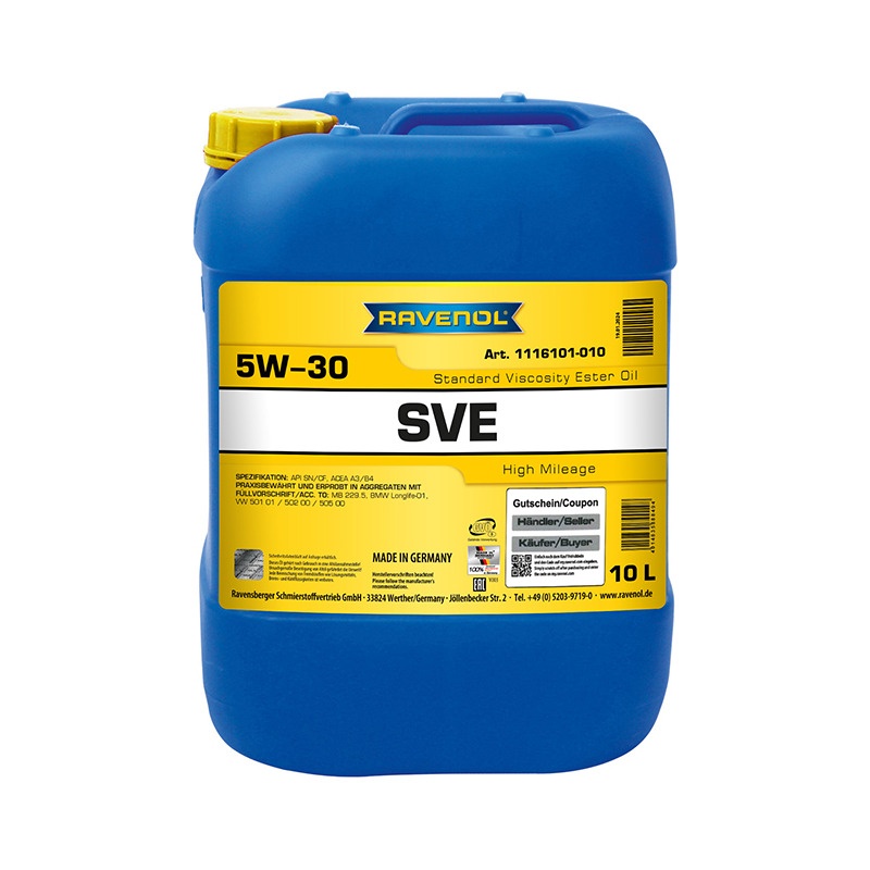 Моторное масло RAVENOL SVE Standard Viscosity Ester Oil SAE 5W-30 (10л) фото 1