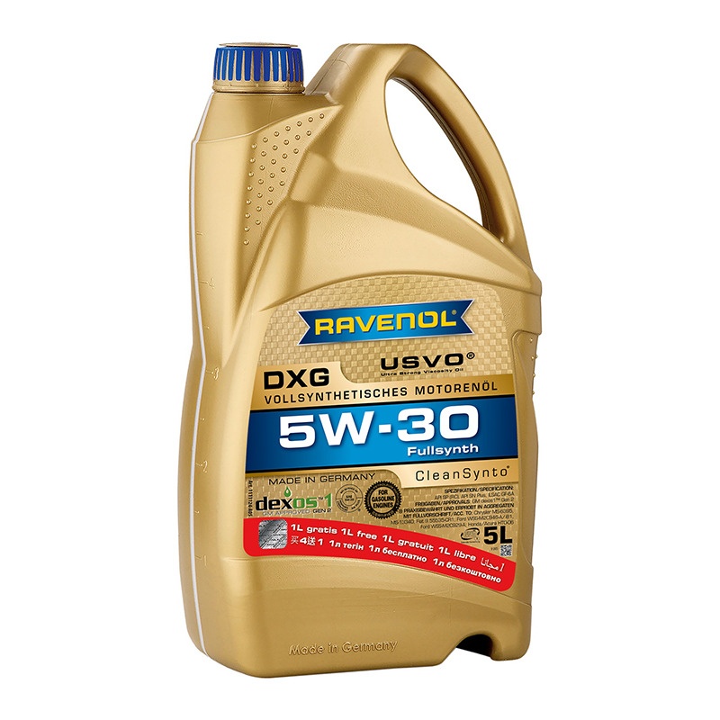 Моторное масло RAVENOL DXG SAE 5W-30 (5л) 4+1 акция фото 1